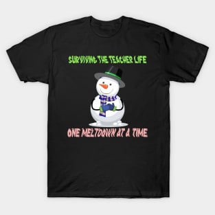 Surviving The Teacher Life One Meltdown At A Time T-Shirt